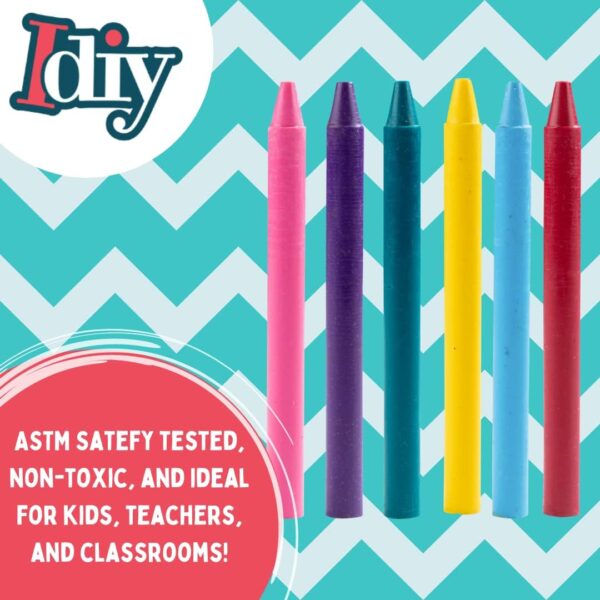 Bulk Wax Crayons, 300-Count, 12 Colors, Paperless & Safe - Image 2