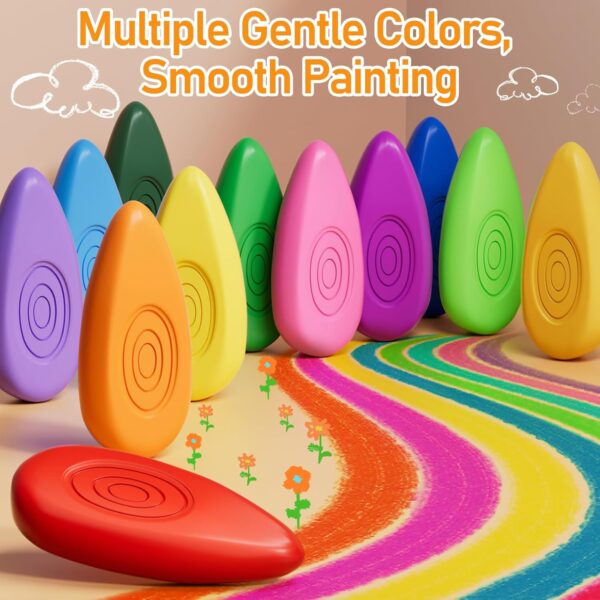 12-Count Non-Toxic Toddler Crayons, Easy-Grip & Washable - Image 2